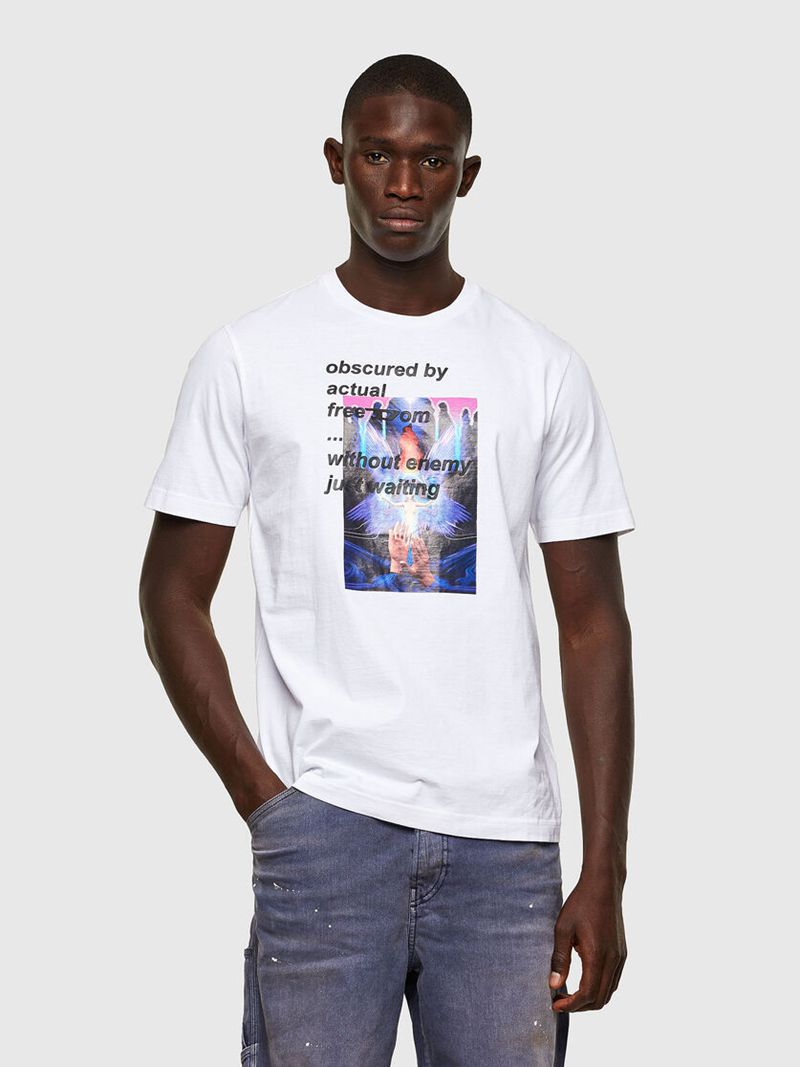 Camisetas Diesel T-Just-A43 Homem - Branco GVFPJ-4982